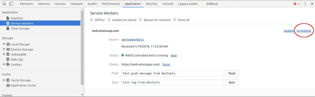 Come rimuovere un service worker su Google Chrome